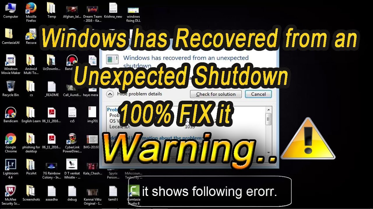 Windows Has Recovered from An Unexpected Shutdown
