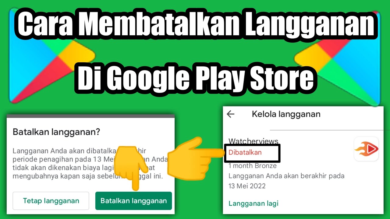 cara membatalkan langganan google play store