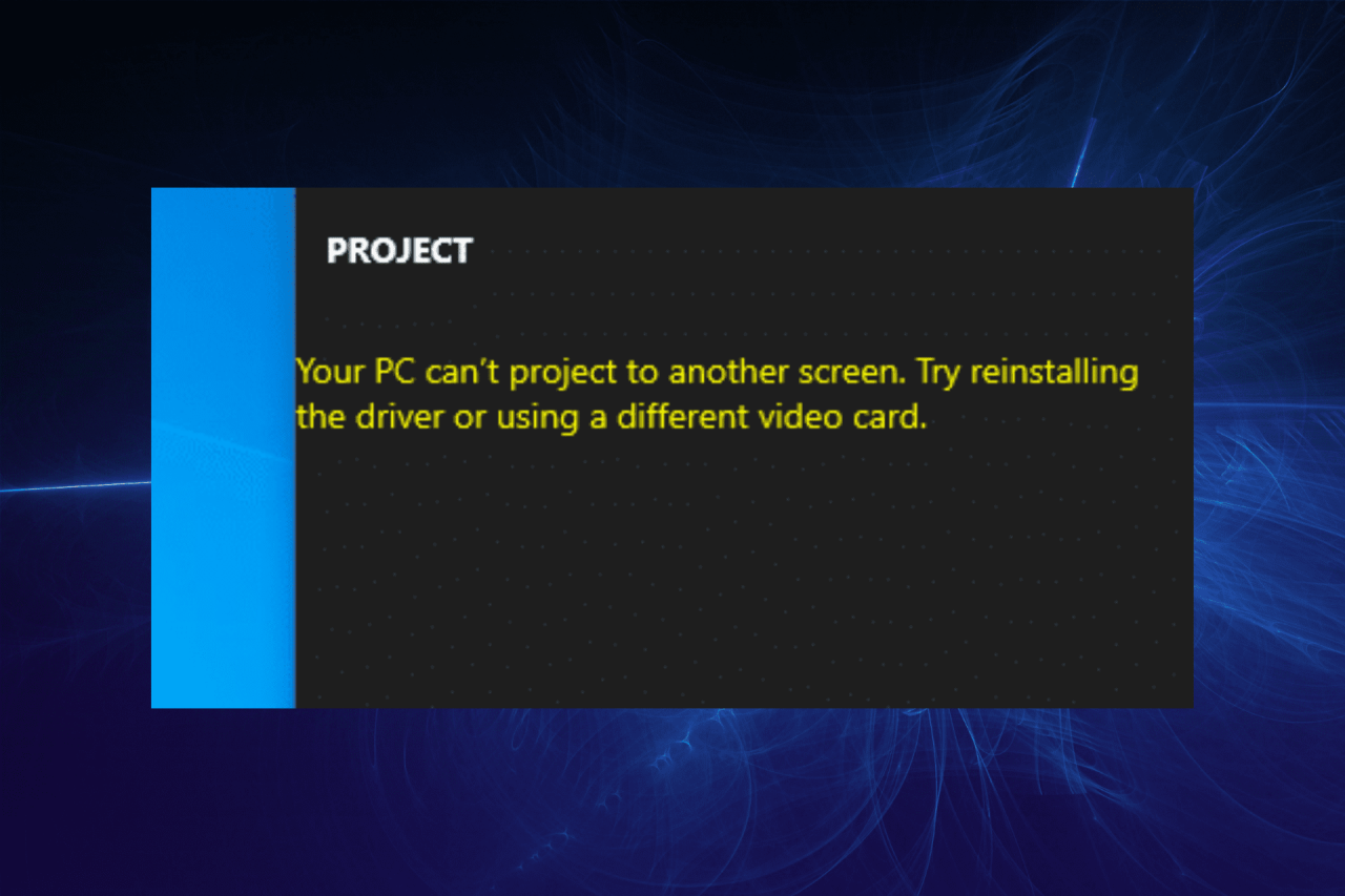 Your PC Can’t Project to Another Screen