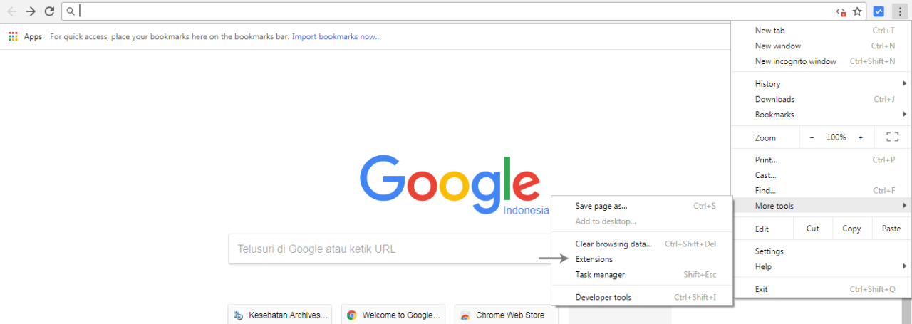 Internet Positif di Google Chrome terbaru
